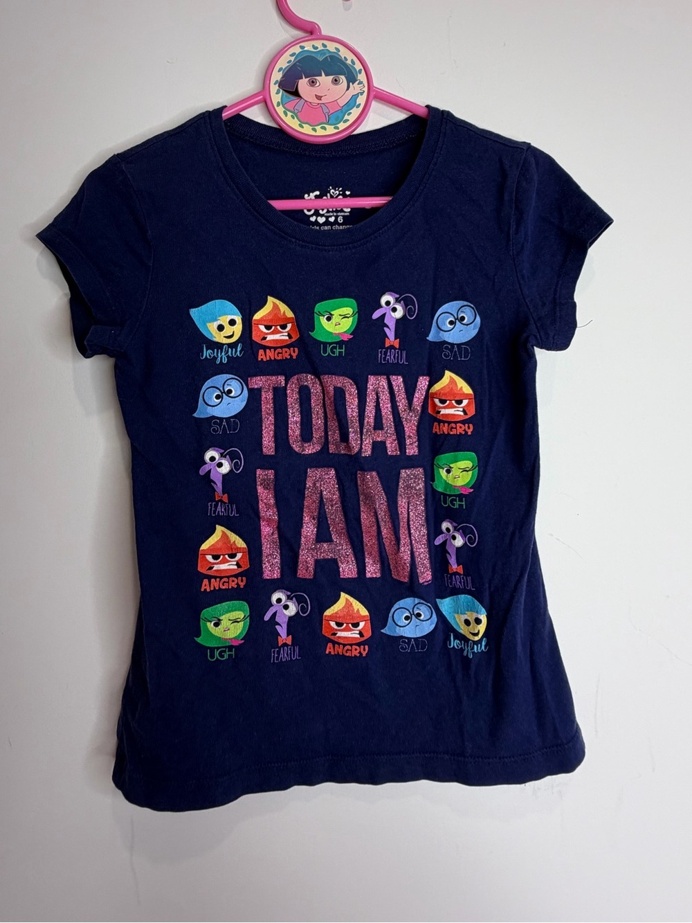 Justice Inside Out Graphic 'Today I Am' Emotions Tee Size 6 Girls